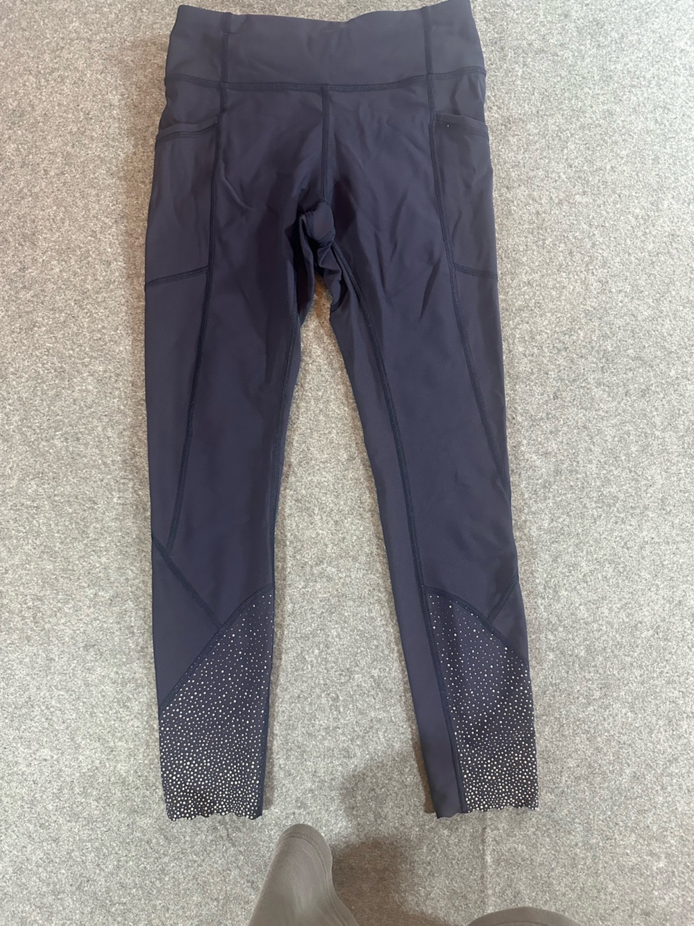 lululemon athletica blue Leggings with dotted scalloped Hem